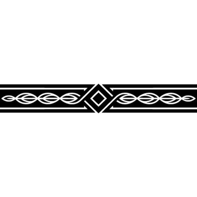 Minimalist Celtic Border Black White, Geometric Motif