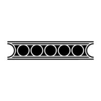 Minimalist Geometric Border, Repeating Circles, Black And White vector
