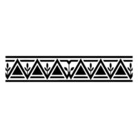 Geometric Ornamental Border With Foliage, Decorative Black Line Art vector