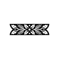 Ornate Floral Border In Black And White Decorative Element vector