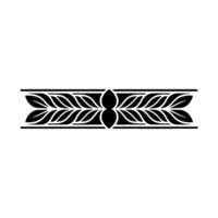 Black And White Ornamental Border, Leaf Motif, Minimalist Style vector