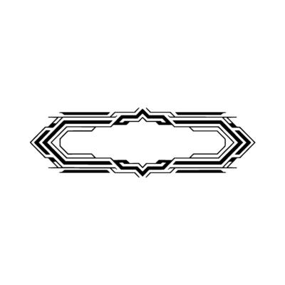 Geometric Tech Frame On White Minimalist, Cyberpunk Style
