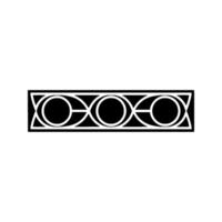 Geometric Black And White Pattern Border Element On White Background vector