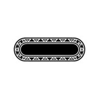 Geometric Black White Oval Signage, Abstract Border On White vector