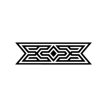 Geometric Patterned Border Element In Black On White vector