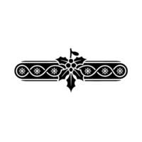 Minimalist Christmas Holly And Snowflake Border vector