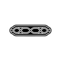 Minimalist Geometric Black And White Decorative Border vector
