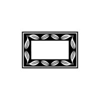Elegant Black And White Floral Frame, Minimalist vector