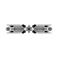 Minimalist Winter Border Snowflake, Holly Geometric On White vector
