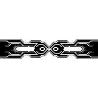 Futuristic Tech Abstract Black Silver Circuitry On White vector