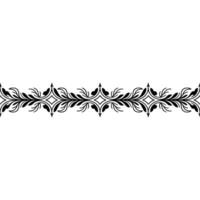 Black Floral Ornament Border On White Background vector