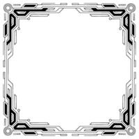 Tech Frame Border Geometric Lines, Futuristic vector