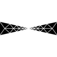 Abstract Tunnel Of Black Triangles, Geometric Perspective, Minimalist Art vector