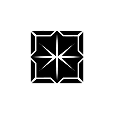 Geometric Starburst Pattern In Black White
