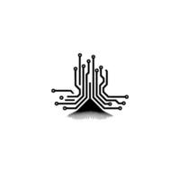 Minimalist Tech Circuitry Digital Connectivity Concept vector
