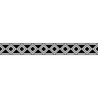 Geometric Border Black White Diamond Pattern On White vector