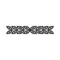 Minimalist Black Leafy Border On White, Modern Ornament vector