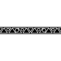 Geometric Tribal Border, Black And White Element vector