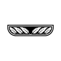 Elegant Feather Banner Black White Element vector