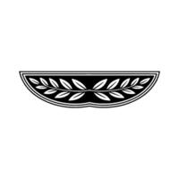 Symmetrical Black Laurel Wreath, Modern Minimalist Element vector