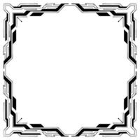 Futuristic Tech Frame Black White Border With Empty Space For vector