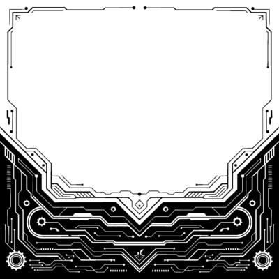 Futuristic Tech Frame Black And White Circuit Board