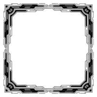 Futuristic Tech Frame Black White Border For Digital Designs vector