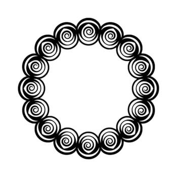Black Spiral Circle Frame Element, Decorative, Modern, For Projects vector