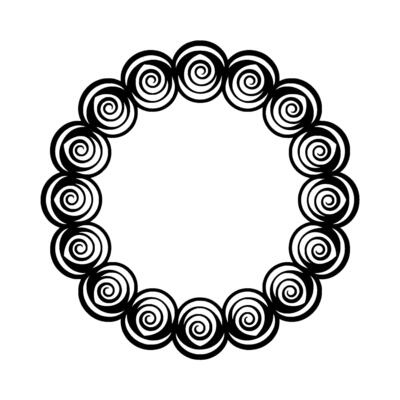 Black Spiral Circle Frame Element, Decorative, Modern, For Projects