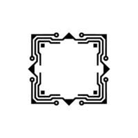Abstract Circuit Board Frame In Black And White, Technology Concept vector