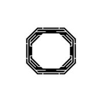 Geometric Octagon Black And White Minimalist vector