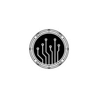 Circuit Board Emblem Minimalist Tech On White vector