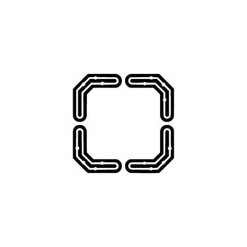 Futuristic Frame Abstract Glowing Bracket Shape On White vector