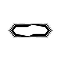 Futuristic Hexagon Frame On White Minimalist Tech vector