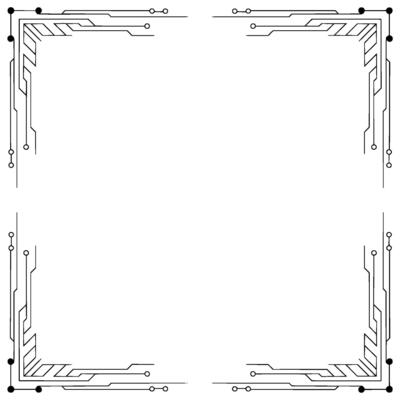 Tech Frame With Grid Abstract Circuit Board