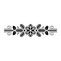 Minimalist Christmas Border Snowflake, Holly, And Pine Elements vector