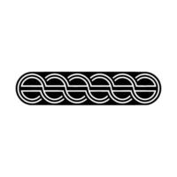 Geometric Interlocking Black And White Element On White Background vector