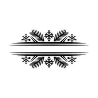 Minimalist Winter Emblem Pine Branches, Snowflakes, And Text Space vector