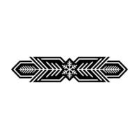 Geometric Snowflake Border In Black White, Minimalist Winter Decor vector