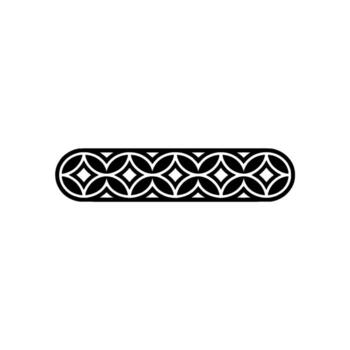 Decorative Black Patterned Border Element On White Background vector