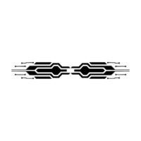 Minimalist Tech Circuitry Element In Black On White vector