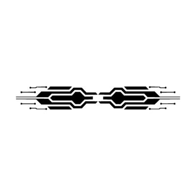 Minimalist Tech Circuitry Element In Black On White