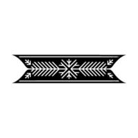 Minimalist Winter Snowflake Ribbon Ornament In Silver And Black vector