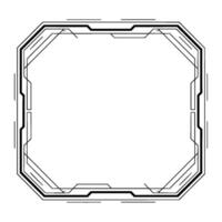 Futuristic Tech Frame, Geometric Border, Digital Element vector