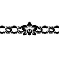 Minimalist Black Orchid Floral Border Elegant And Decorative vector