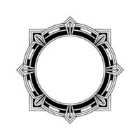 Art Deco Circular Frame Black And White Geometric Ornament vector