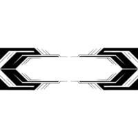 Techy Geometric Banner Black White Futuristic Abstract vector