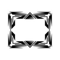 Geometric Art Deco Frame Black White Border On White vector