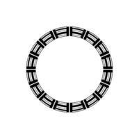 Geometric Ring Pattern, Black White, Minimalist, Abstract Element vector