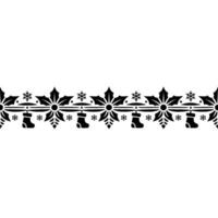 Christmas Border Pattern With Holly, Stockings, And Snowflakes vector